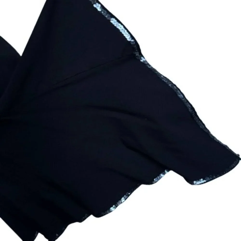 Asymmetrical Multiway Skirt With Sequins Trimmed Bottom - Size Small